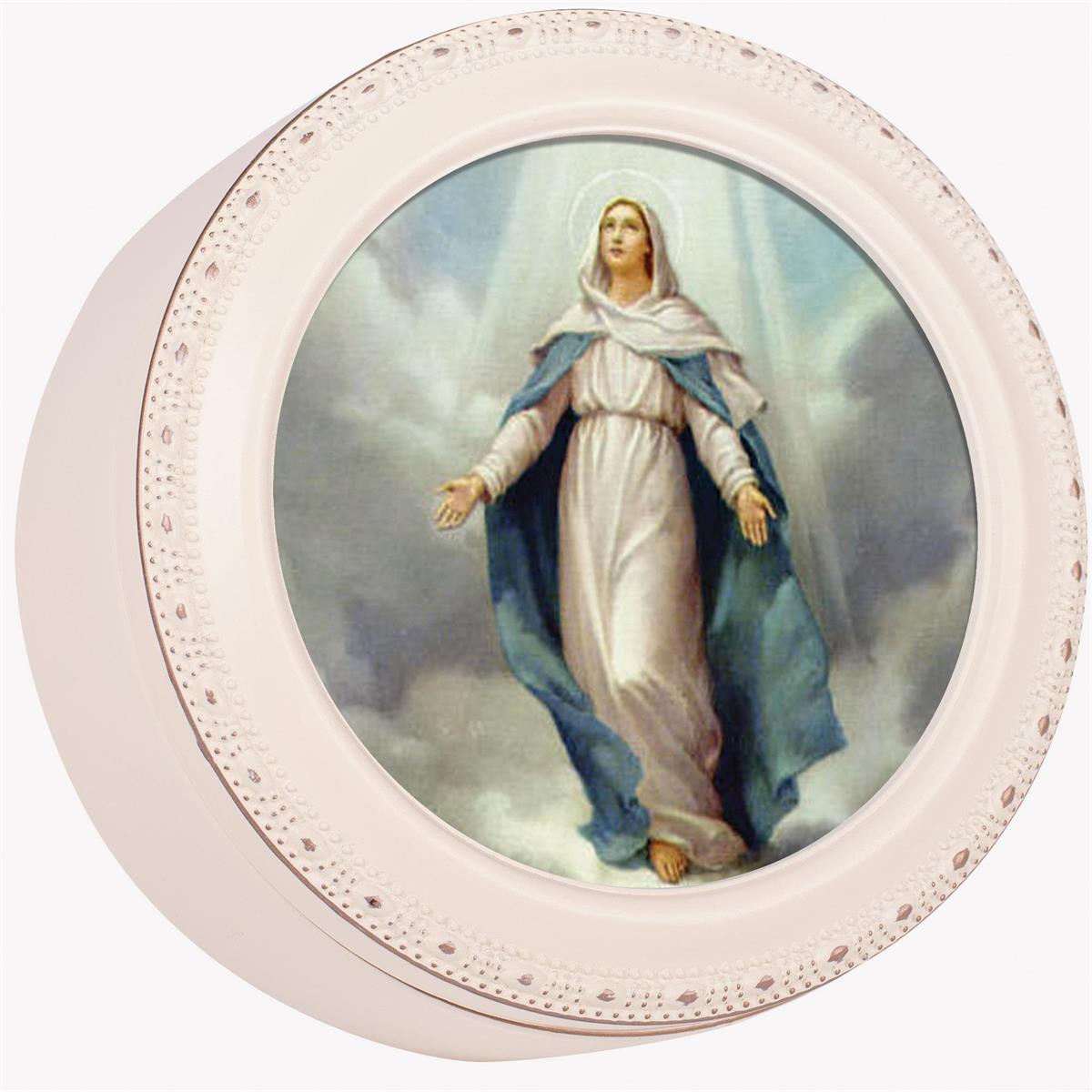 Assumption Round Rosary & Keepsake Box