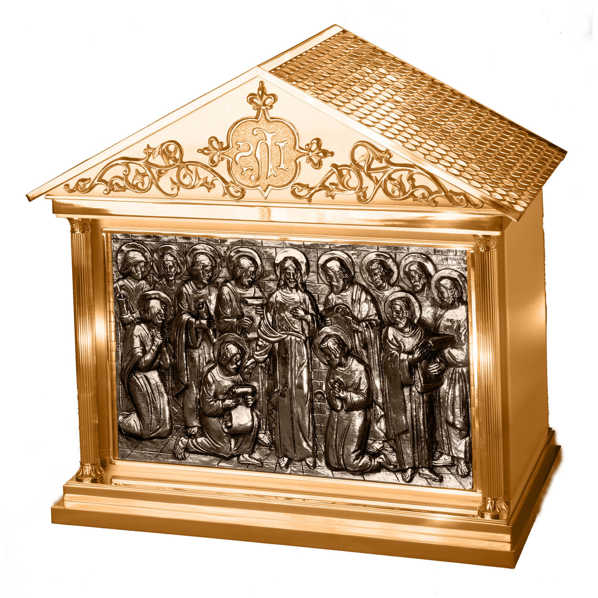 Domed IHS Tabernacle- Christ with Apostles Relief - no. 8626