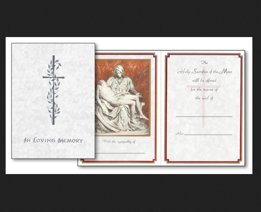 Pieta Mass Card for Deceased 100 ct. box