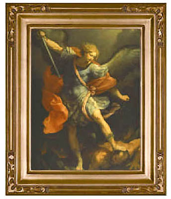 St Michael the Archangel Le Petite Canvas Framed