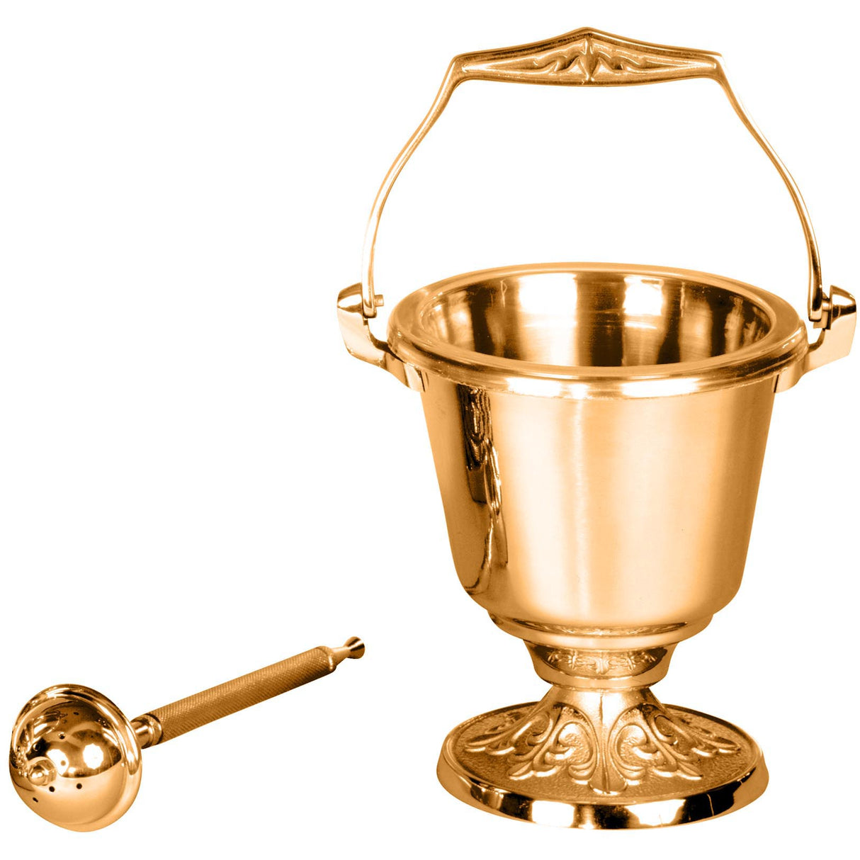 Holy Water Pot with Leaf Base & Sprinkler Set - No. 232-29