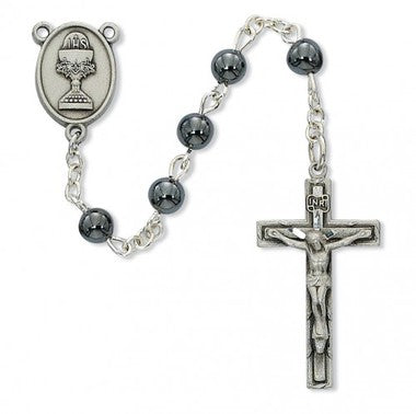 6mm Hematite Bead Communion Rosary