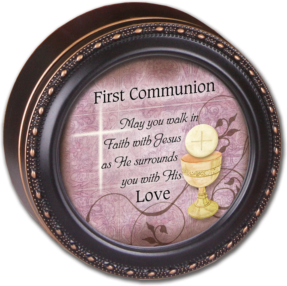 Black First Communion Boy's Rosary Box