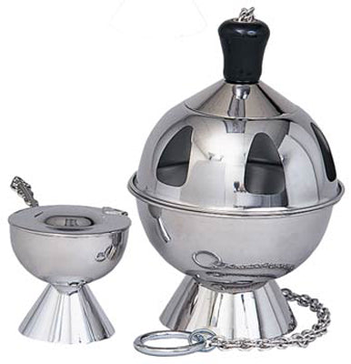 Stainless Steel Round Censer & Boat - K-901
