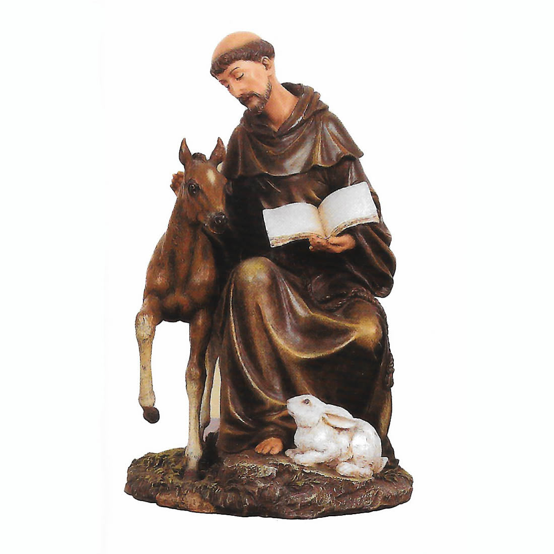 Saint Francis of Assisi Statue (with Horse and Rabbit) - no. 90850