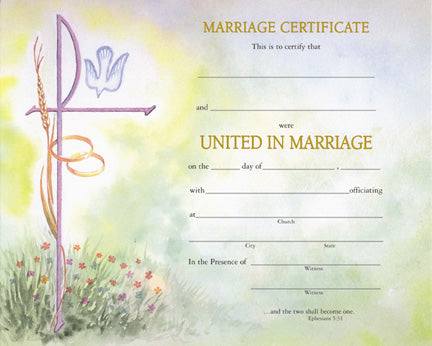 Marriage Certificates in Watercolor Design 50ct.