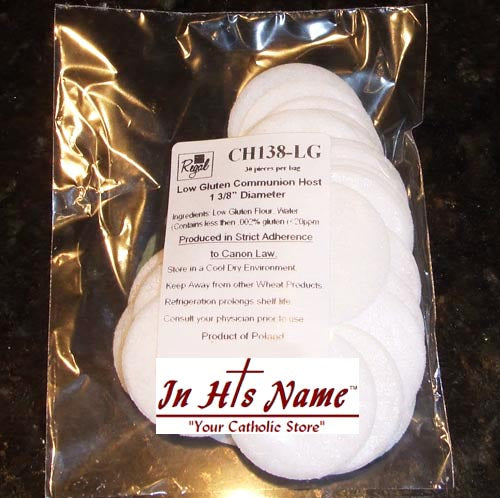 1-3/8 inch White Low Gluten Communion Hosts