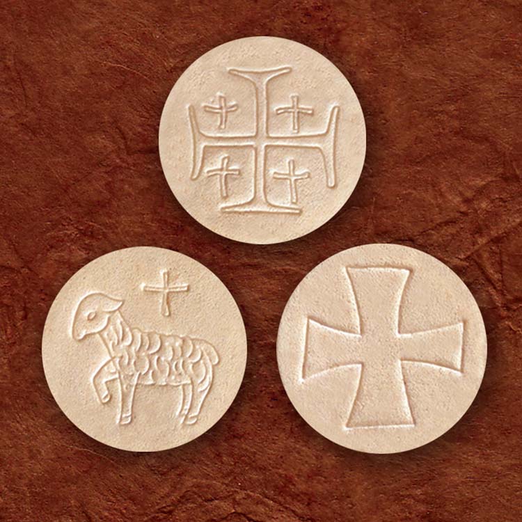 1 1/2 in Special Whole Wheat Wafers in Container - Lamb & Greek Cross Design