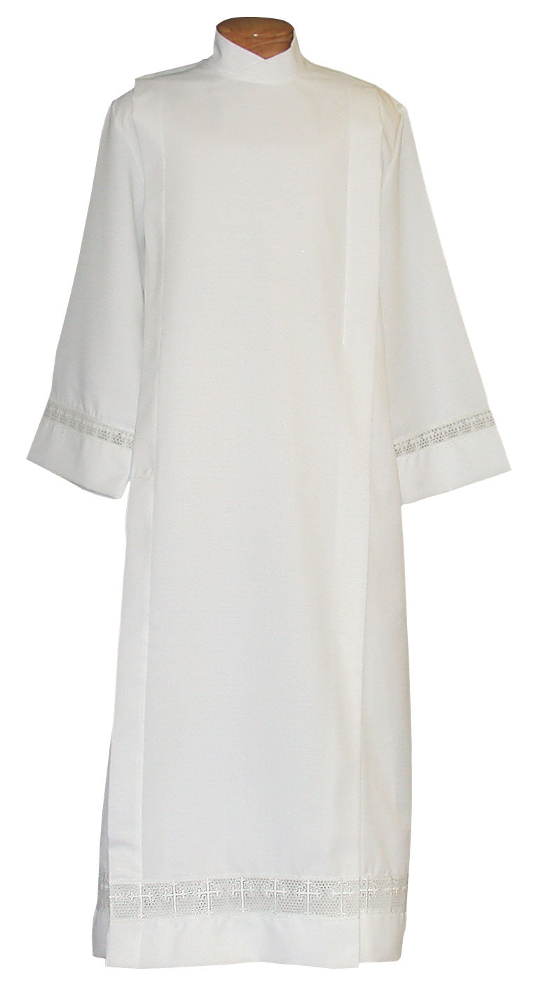 Tropical Coat Style Alb with Latin Cross Lace Banding