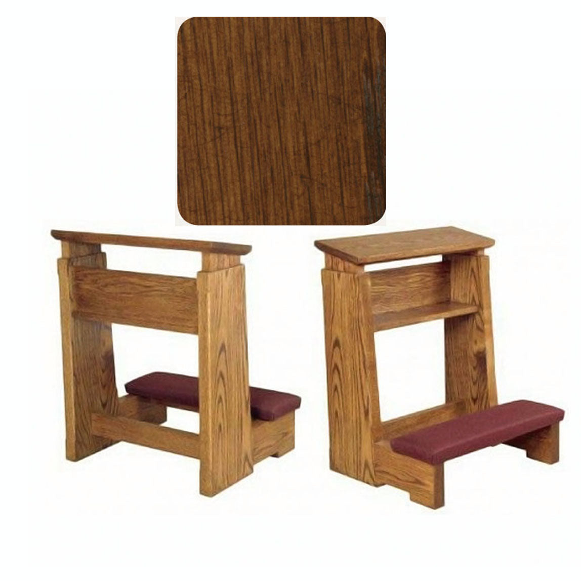 Antique Cherry Heavy Duty Kneeler with Wide Armrest