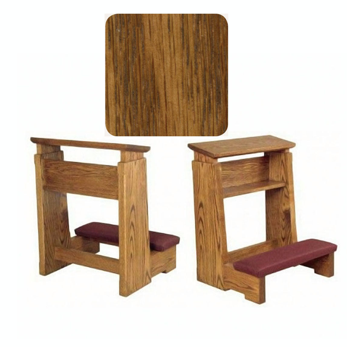 Amber Finish Heavy Duty Kneeler with Wide Armrest