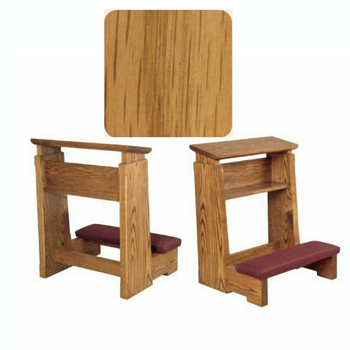 Fruitwood Heavy Duty Kneeler with Wide Armrest