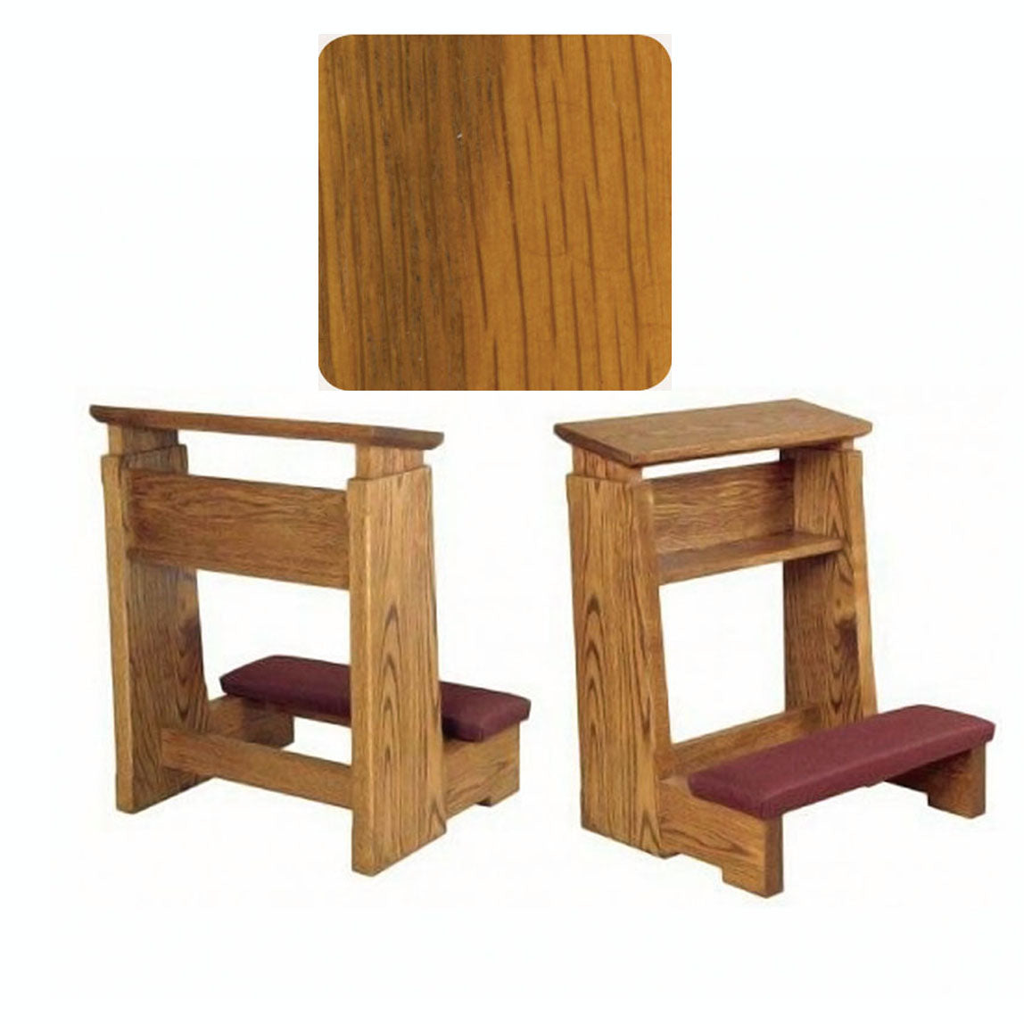 Harvest Oak Finish Heavy Duty Kneeler with Wide Armrest