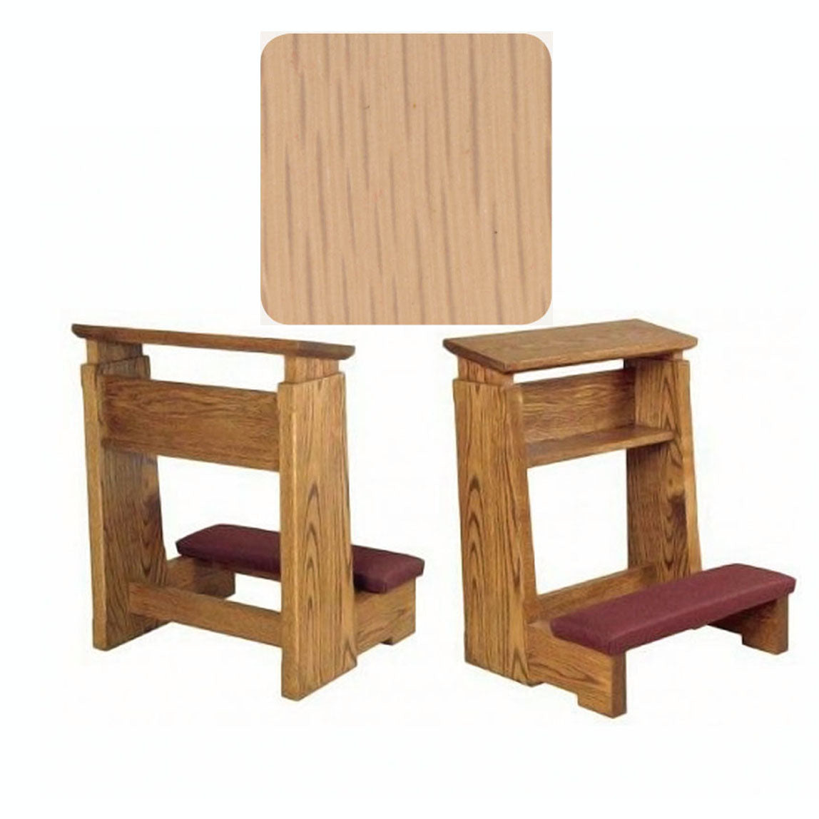 Limed Oak Finish Heavy Duty Kneeler with Wide Armrest