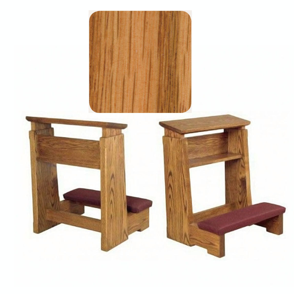 Light Oak Finish Heavy Duty Kneeler with Wide Armrest