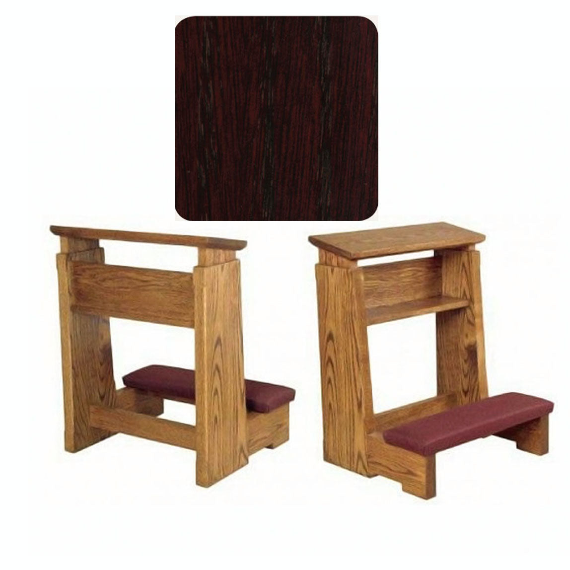 Mahogany Heavy Duty Kneeler with Wide Armrest