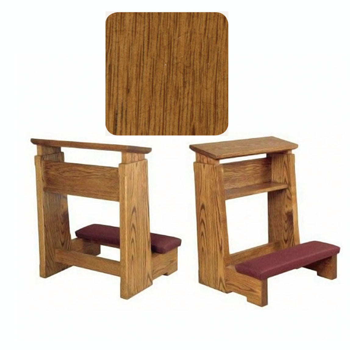 Rosewood Finish Heavy Duty Kneeler with Wide Armrest