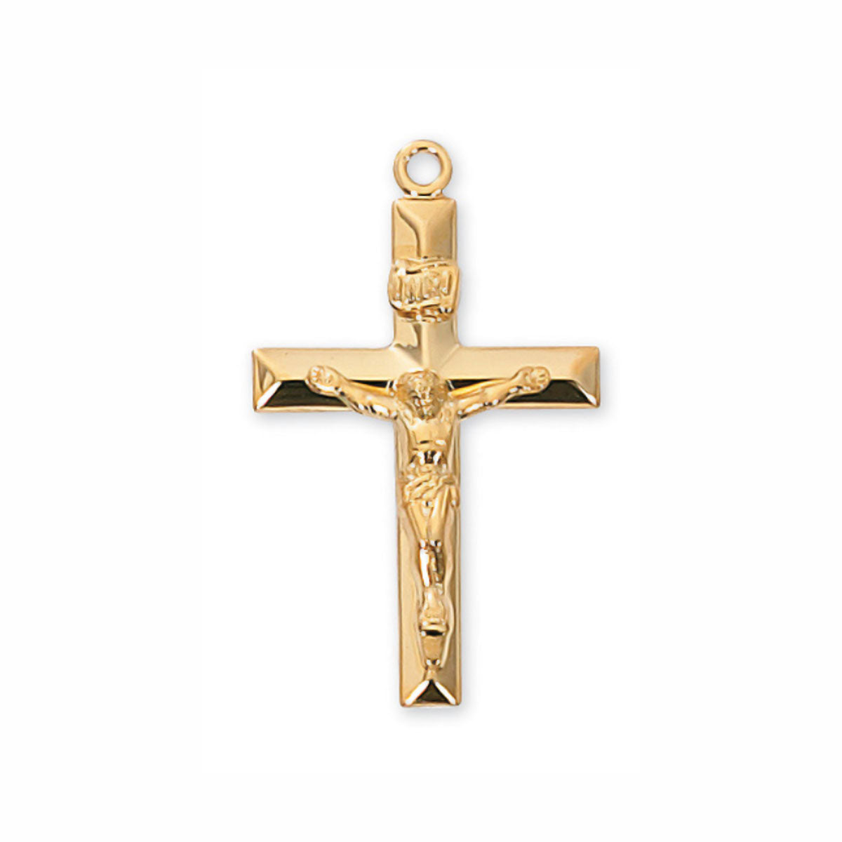 1.25 inch Gold over Sterling Tradiitional Crucifix J8011