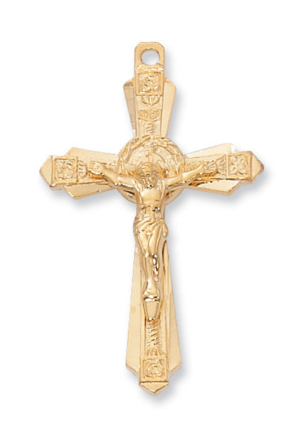 14kt over Sterling Silver Crucifix J6004