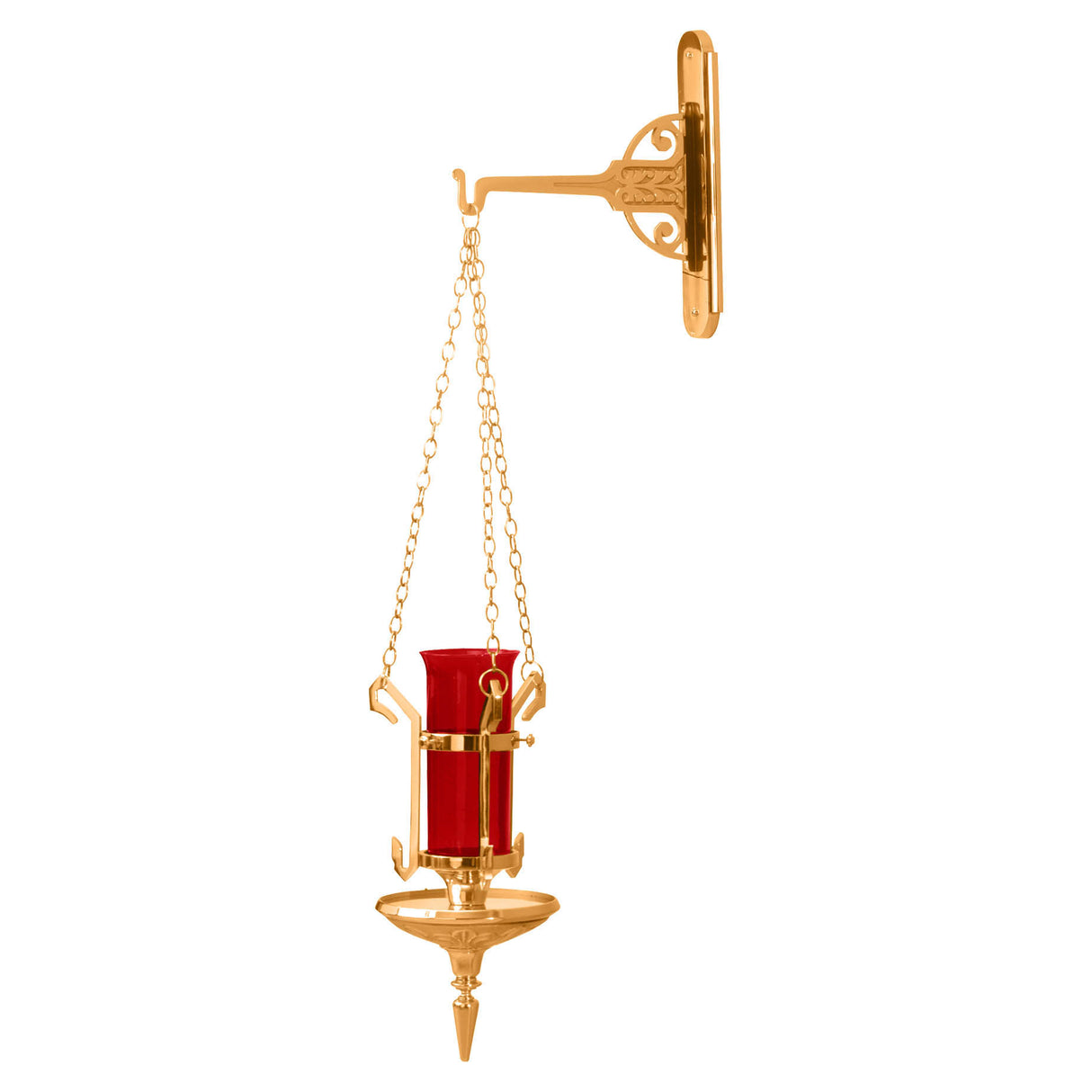 Elegant Leaf Design Hanging Sanctuary Lamp w/ Bracket - No. 232-48