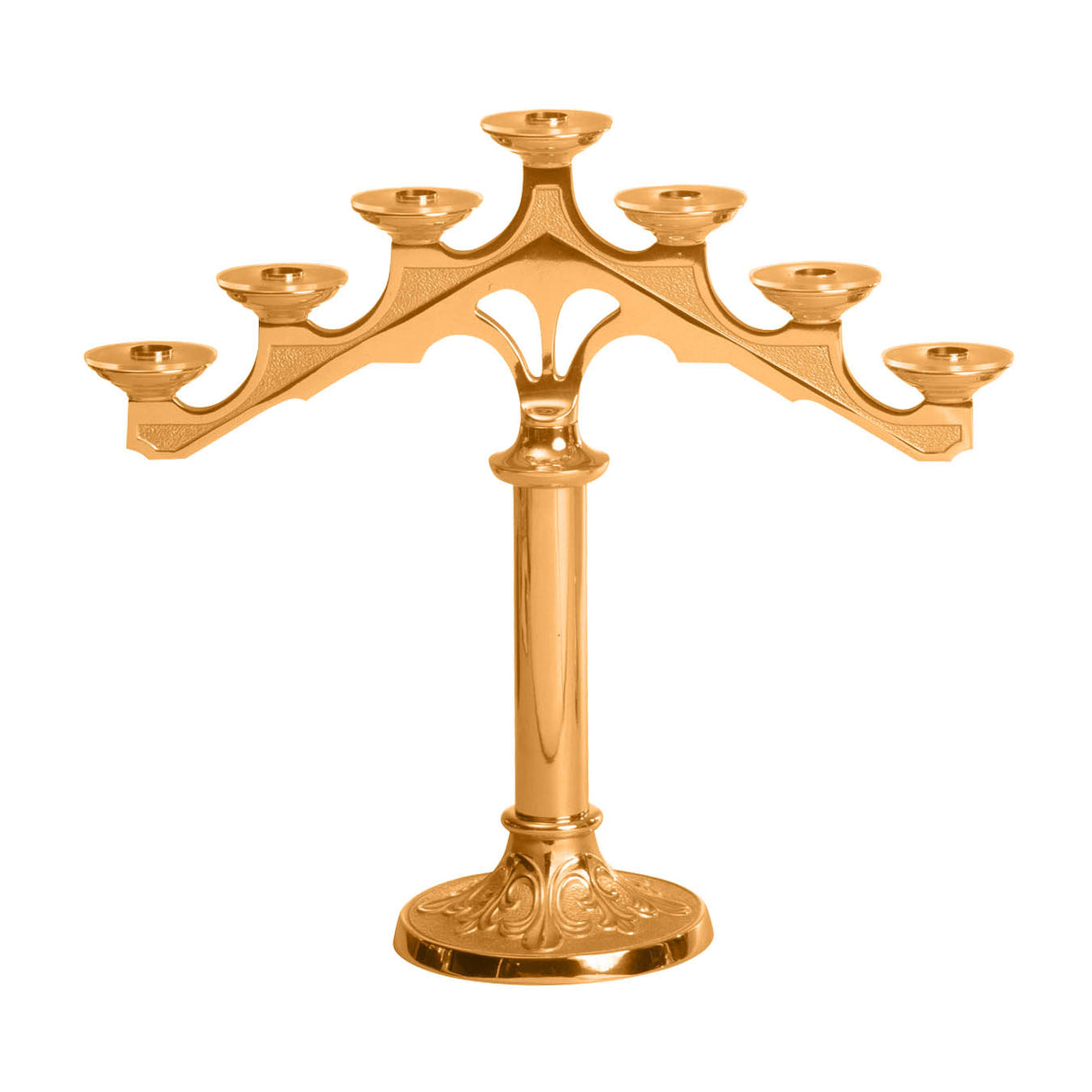 Fixed Arm Candelabra with Elegant Leaf Design Base - No. 232-8