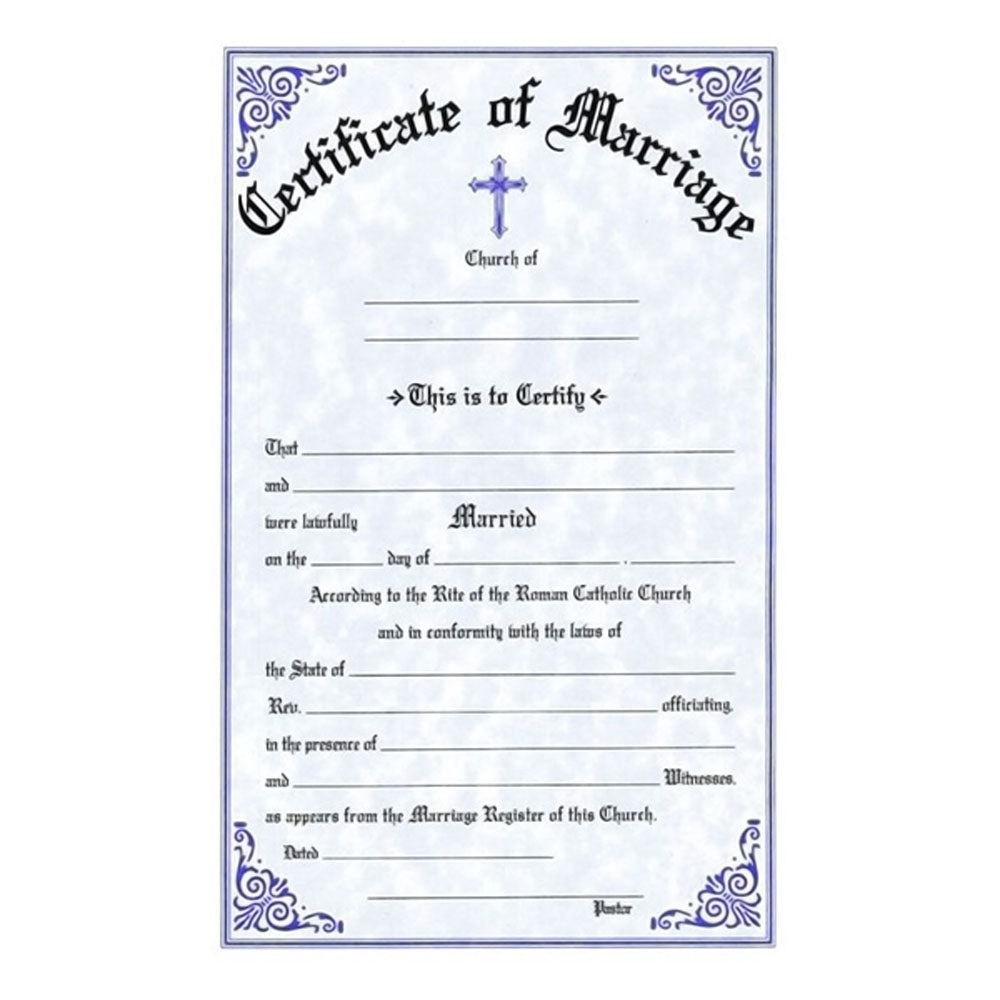 Marriage Certificate 50ct English Pad no 312