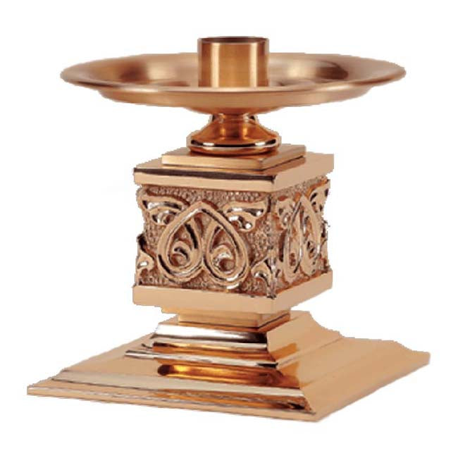 Cast High Relief Low Altar Candlestick S90C35