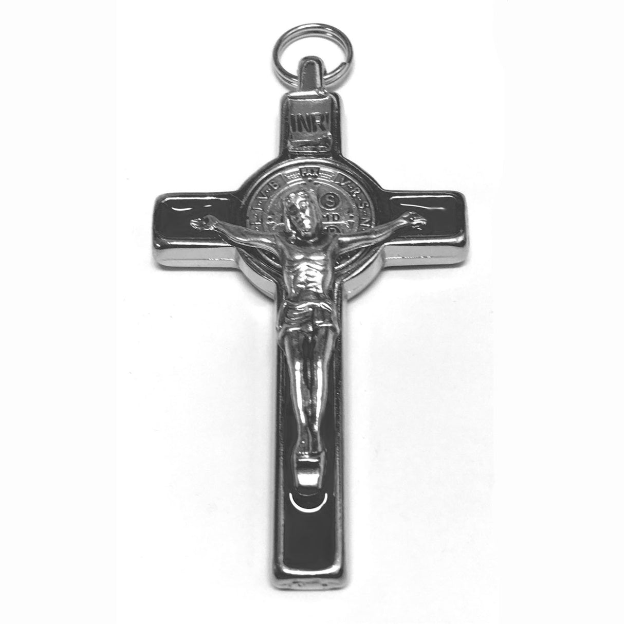 3 inch Black Enameled St. Benedict Crucifix on Cord