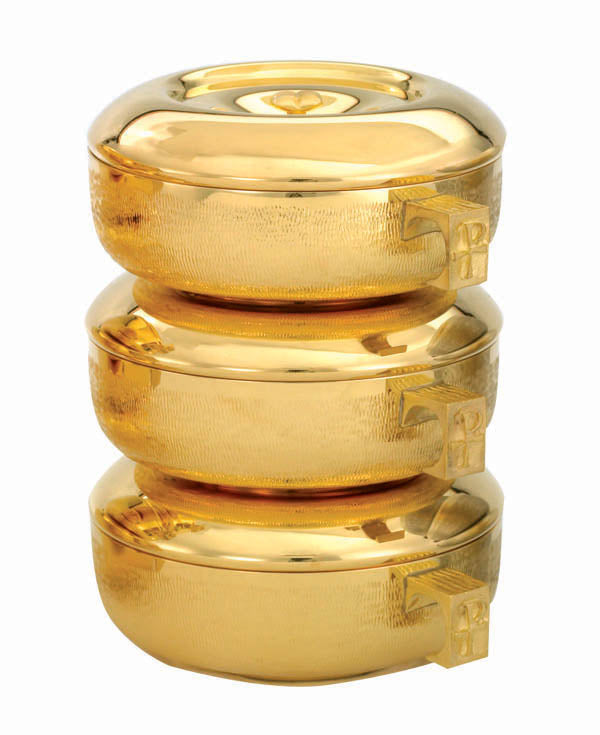 Textured Gold Stacking Ciboriums Triple Set 451G