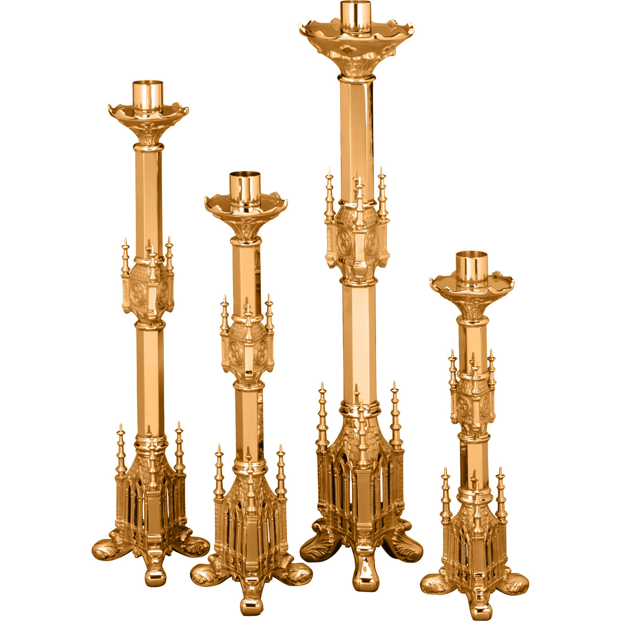 Gothic Altar Candlesticks in 16 to 32 inch heights - no. 499-XX