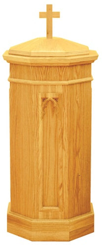 Gothic Trim Octagonal Baptismal Font in Wood - No. 1209