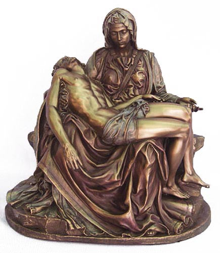 Colored Bronze Pieta - 10.5 inches in height