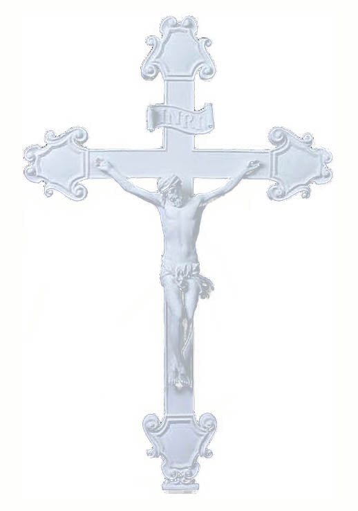 16 inch White Cast Wall Crucifix