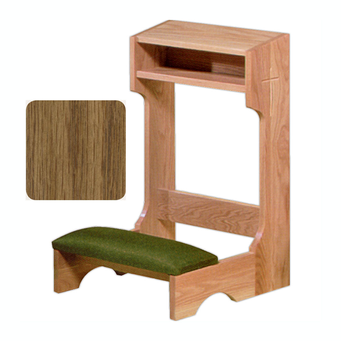 Pecan Finish Hardwood Kneeler 2522 in 2 Sizes