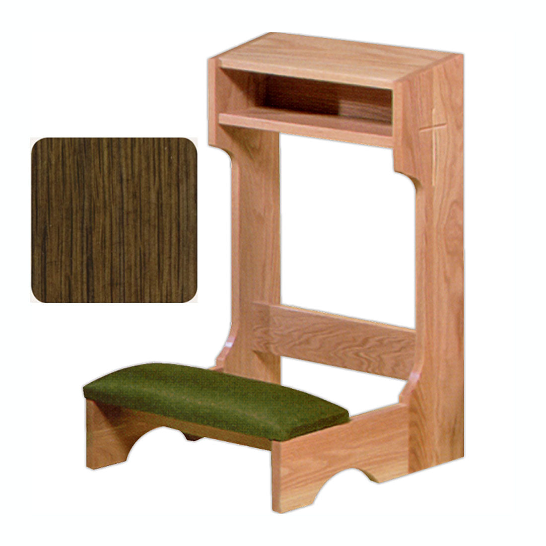 Walnut Finish Hardwood Kneeler 2522 in 2 Sizes