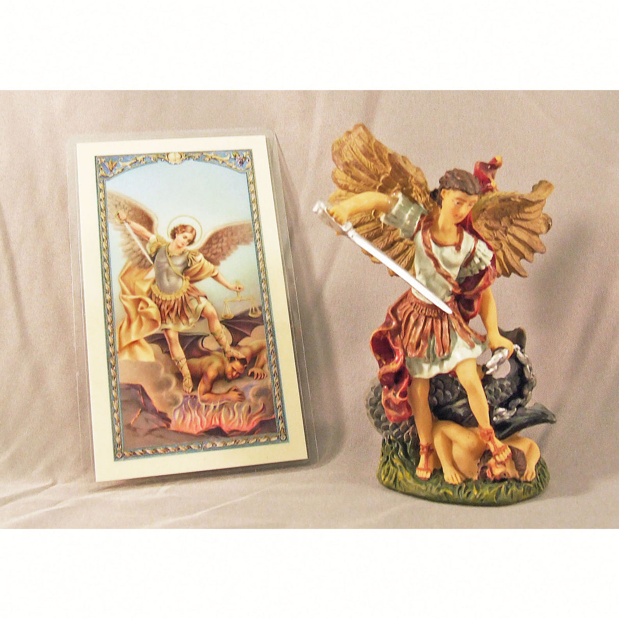 St Michael the Archangel 3.5 inch boxed figure and holy card