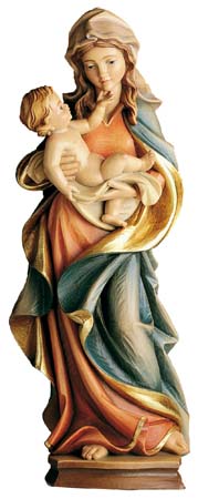 60cm Madonna and Child Wood Statue