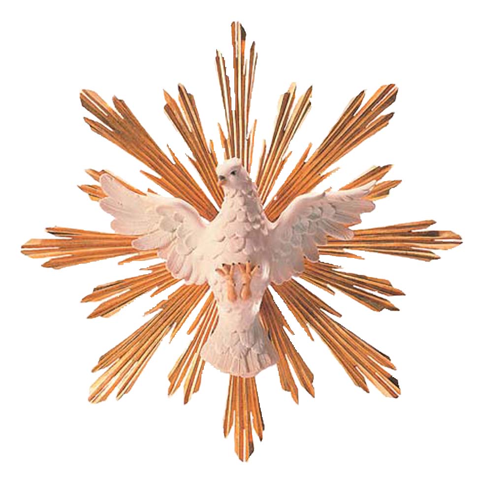 Holy Spirit with Rays Wood Relief in Full Color