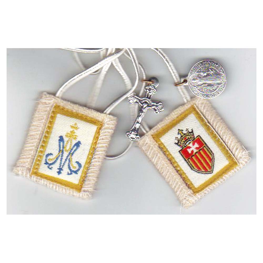 Our Lady of Mercy Scapular - includes St, Benedict Jubilee Medal & Crucifix