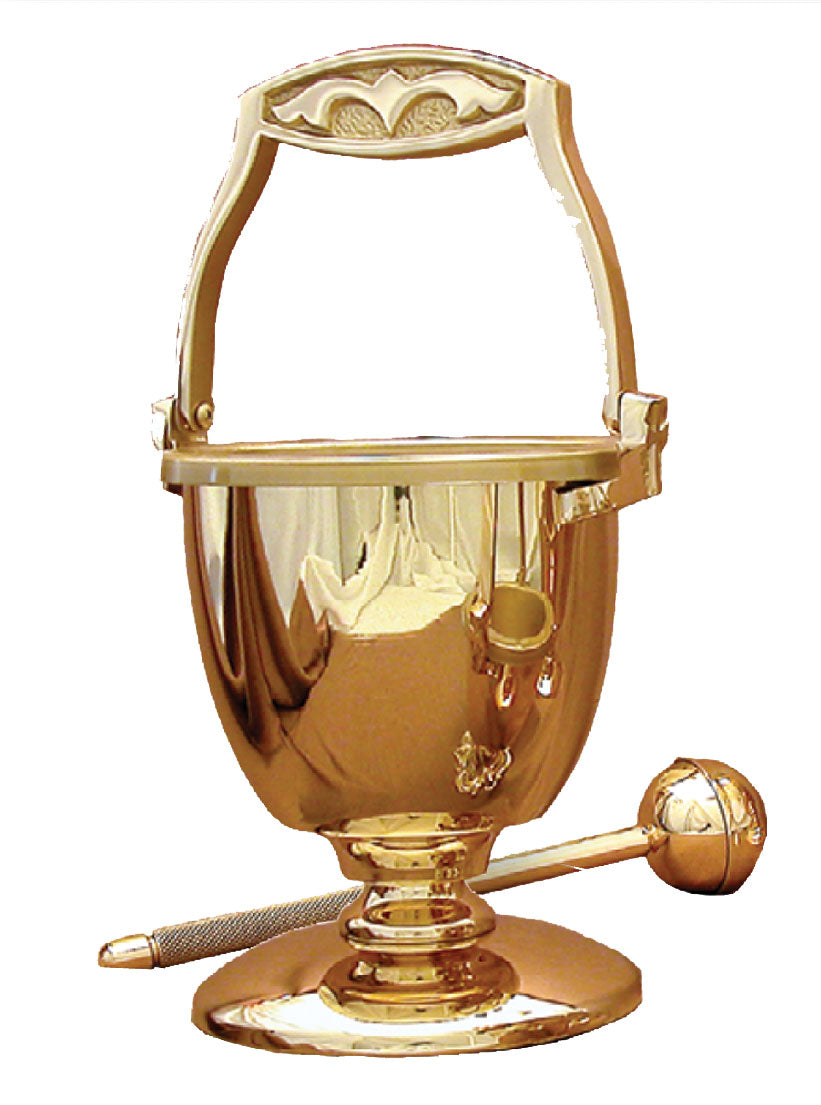 Simple Footed Holy Water Pot Set - 30PS90
