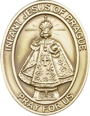 Antique Gold Infant of Prague Visor Clip 5875VG