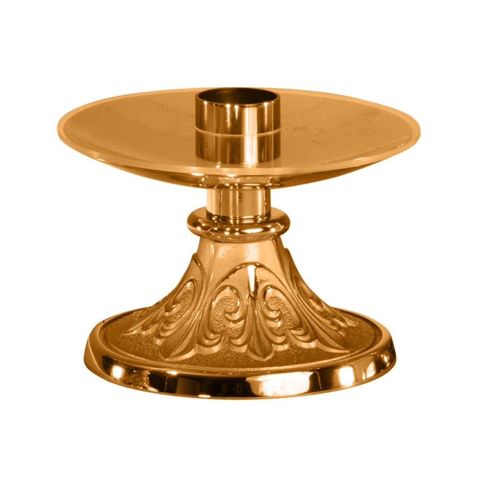 Low Altar Candlestick with Leaf Design Base no. 232-L