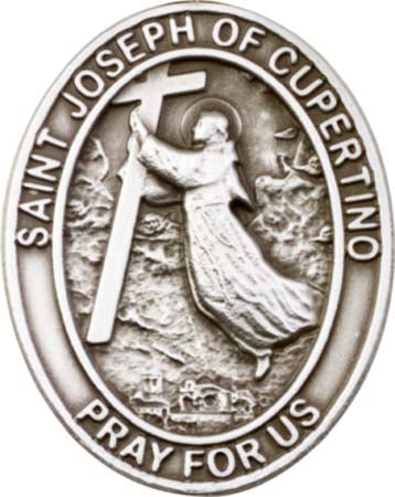 Antique Silver St. Joseph of Cupertino Visor Clip 6057V