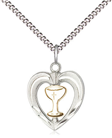 2 Tone Chalice in Heart Necklace 6279GF/SS/18S