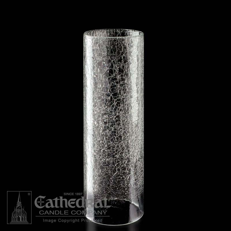 14 day Crackle Glass Cylinder Clear Crystal
