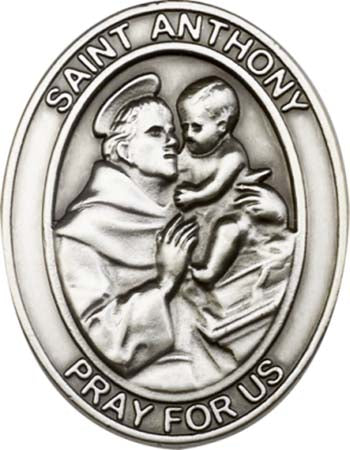 Antique Silver St. Anthony Visor Clip 6704V