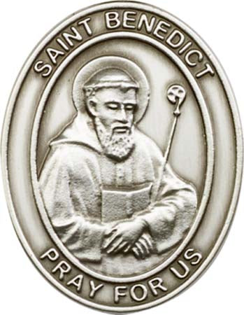 Antique Silver St. Benedict Visor Clip 6708V