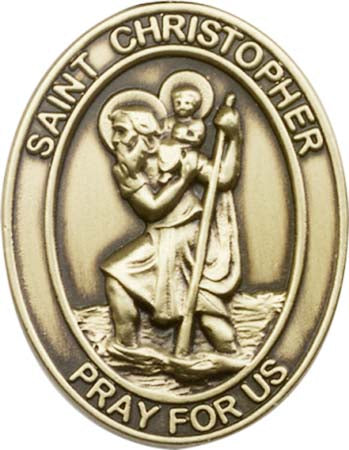 Antique Gold St. Christopher Visor Clip 6722VG