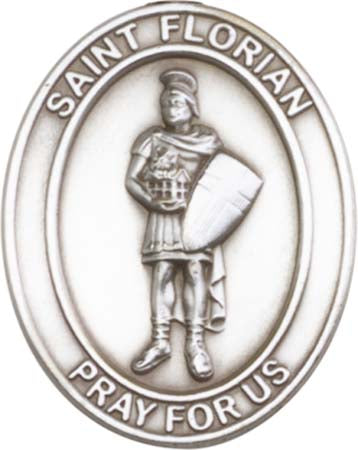 Antique Silver St. Florian Visor Clip 6734V