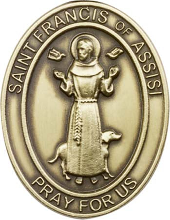 Antique Gold St. Francis of Assisi Visor Clip 6736VG